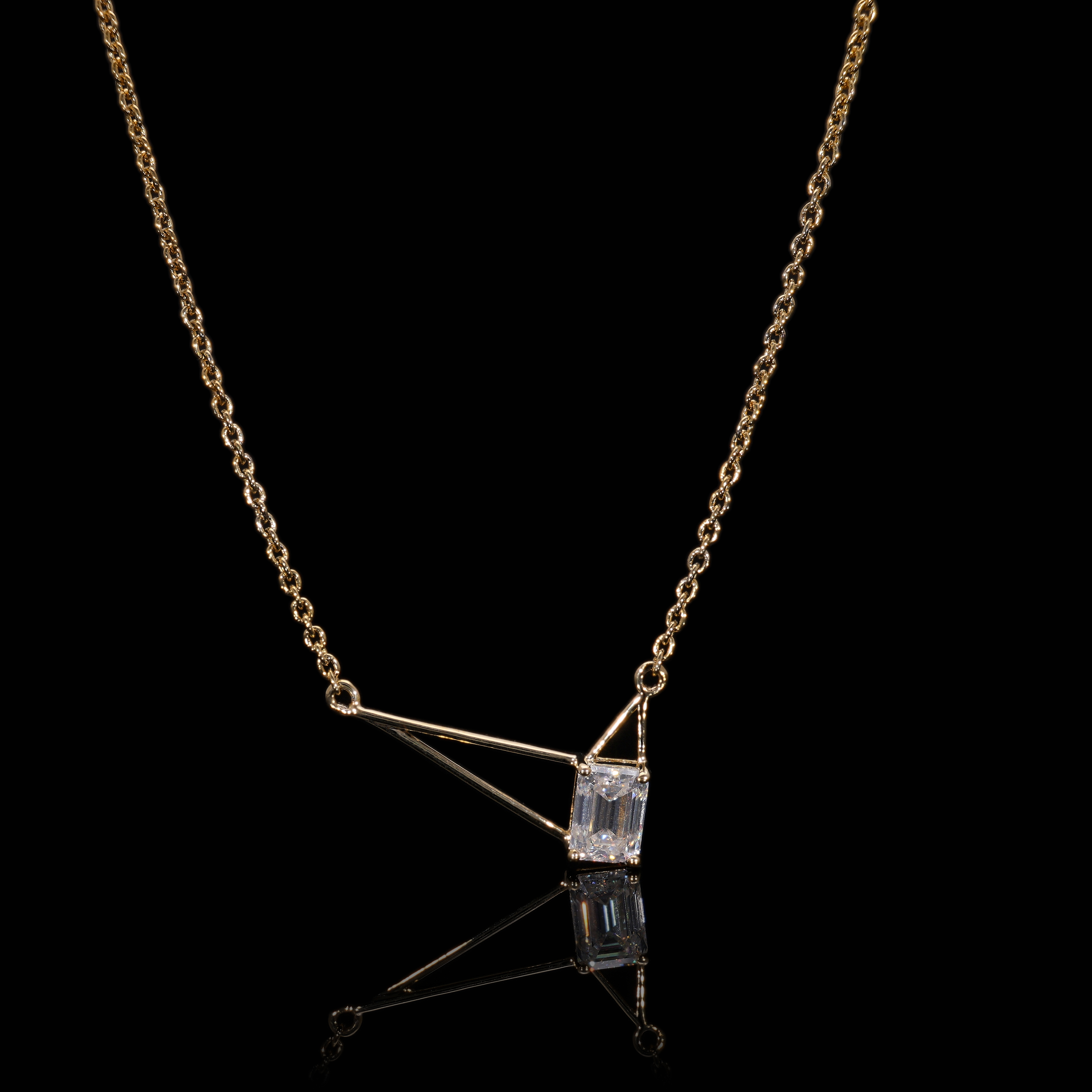 Emerald Cut Lab Grown Diamond Necklace